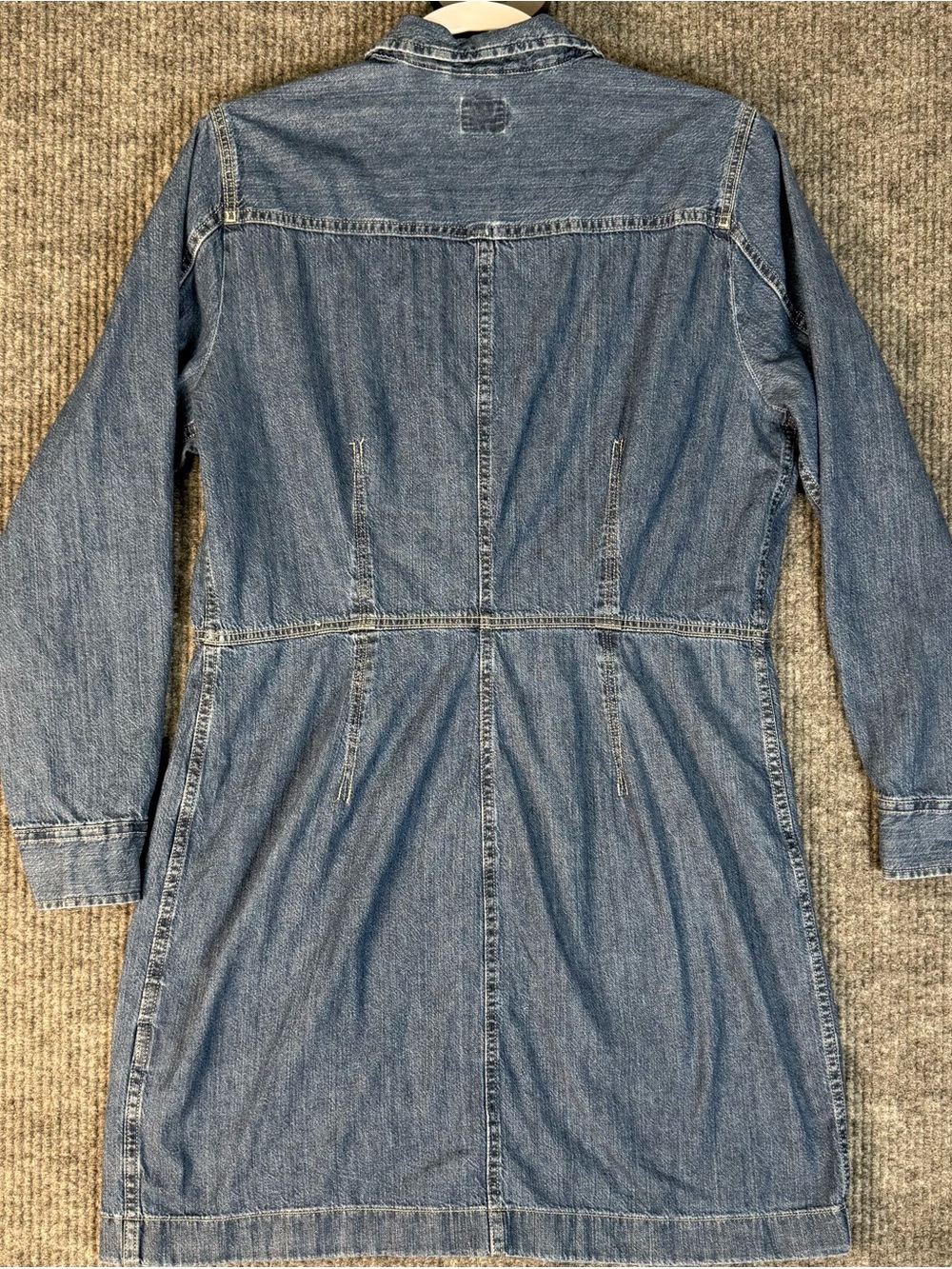 Levi's Blue Denim Button-Front Long Sleeve Shirt Dress - Picture 3 of 6